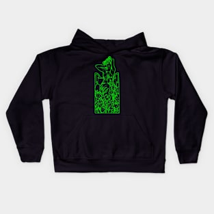 Alphonse Mucha Amethyste Green Neon Kids Hoodie